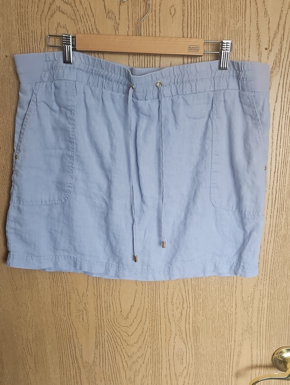 Ellen Tracy Light Blue Drawstring Mini Skirt/ With Shorts